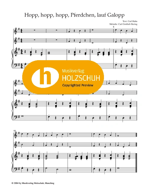 Hopp, hopp, hopp, Pferdchen, lauf Galopp